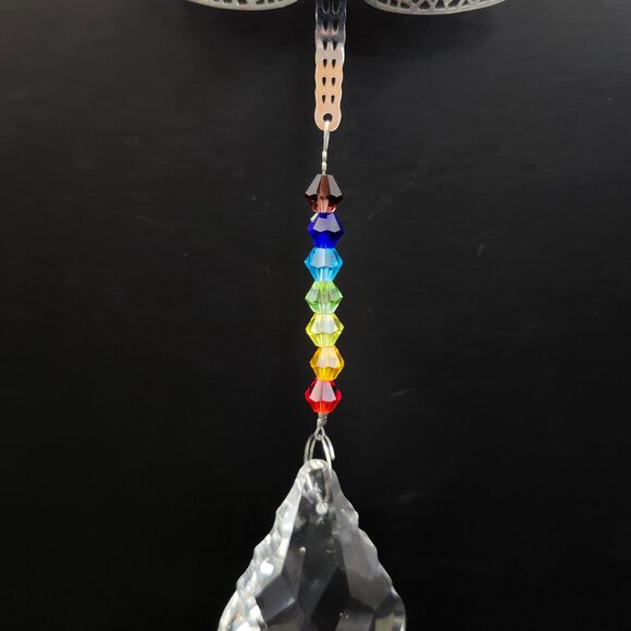 Rainbow Chakra Dragonfly Crystal Suncatcher Light Reflector - Picture 3 of 9